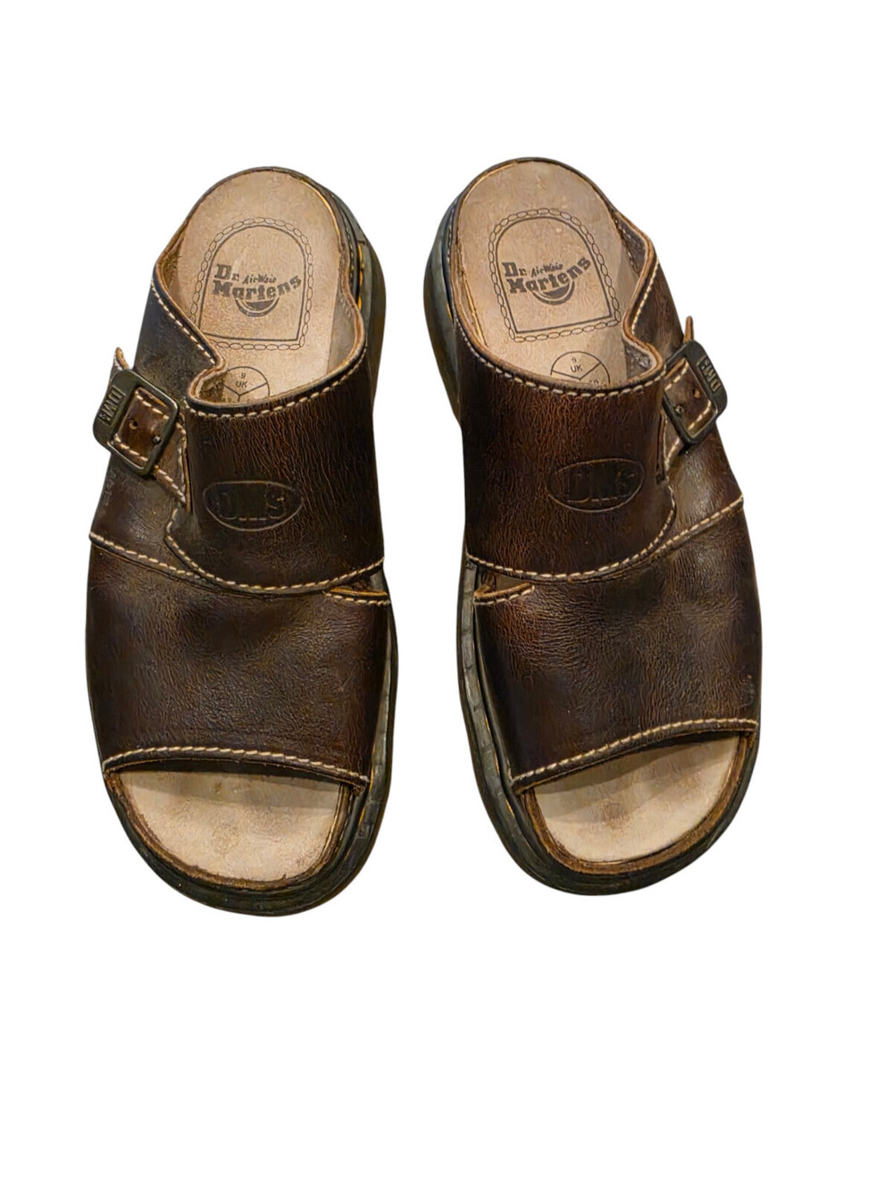 Dr. Martens Docs Vintage Sz. US 10 Air Wair Chunky Mule Platform Slides England - Picture 2 of 8